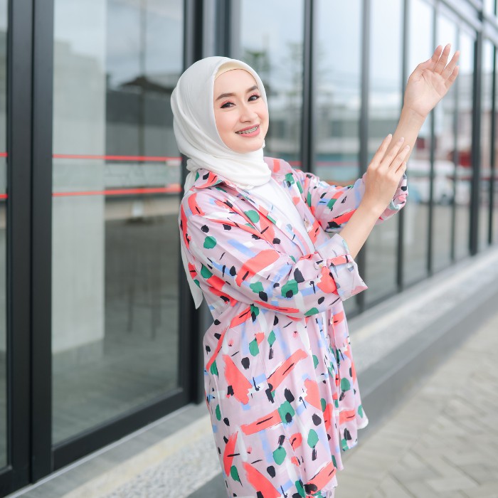 BAJU ONE SET KATUN RAYON PREMIUM KEMEJA KATUN RAYON WANITA BAJU TIDUR PIYAMA-1