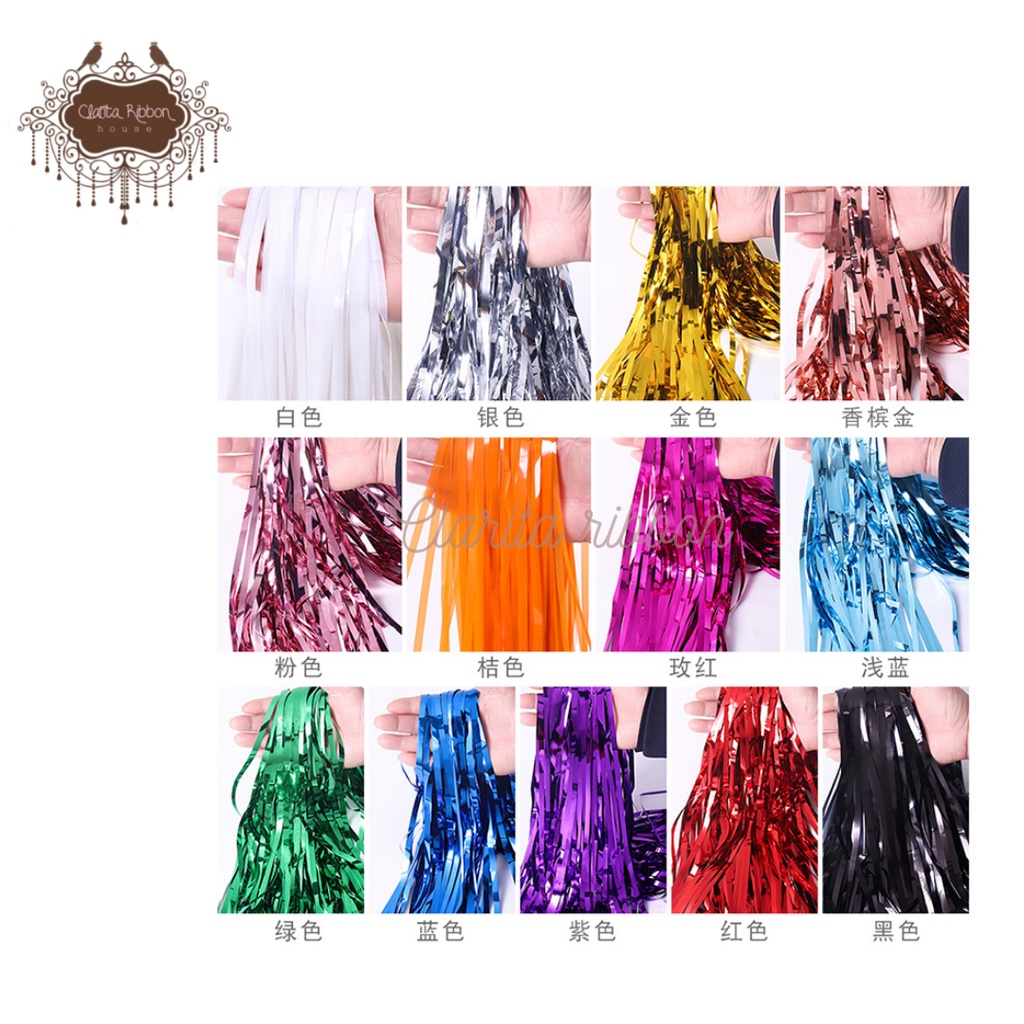 Curtain foil metalic/ tirai foil import /rumbai foil backdrop