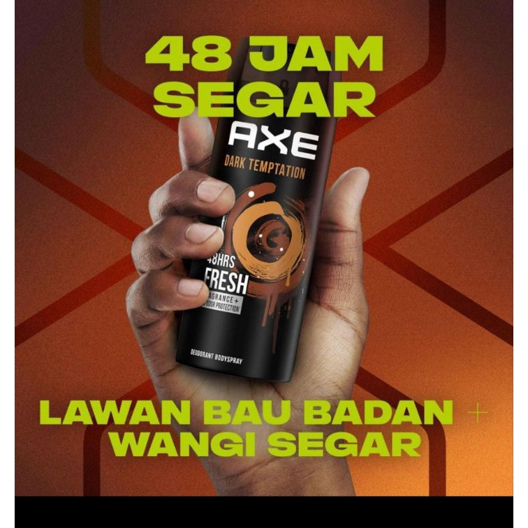 Axe Men Deodorant Body Spray Pria Dark Temptation Parfum Pria 135Ml