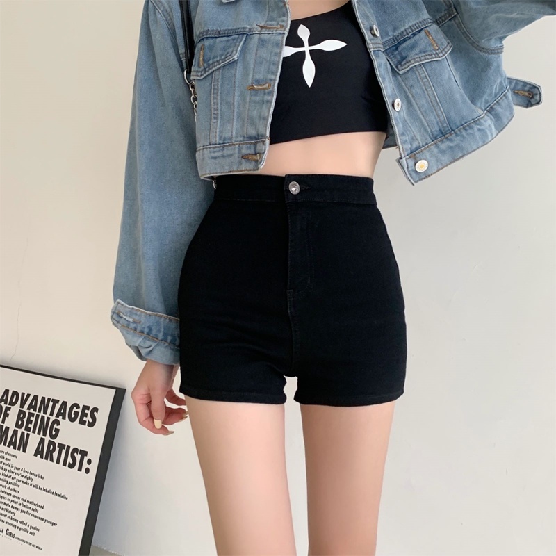 Hot Pants~ Short Pants Celana Pendek Wanita~High Waist Elastisitas jean skinny