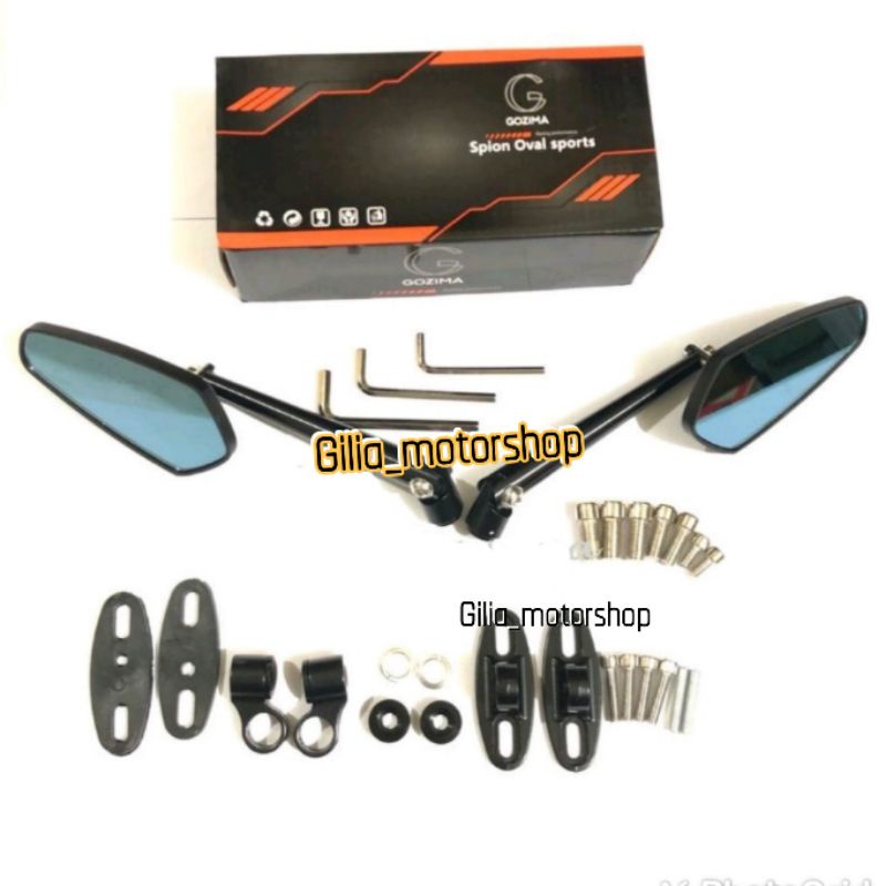 Spion Circuit Trioval CNC Mirror Biru Universal Motor Nmax,PCX,Vario,Vespa,Aerox dll