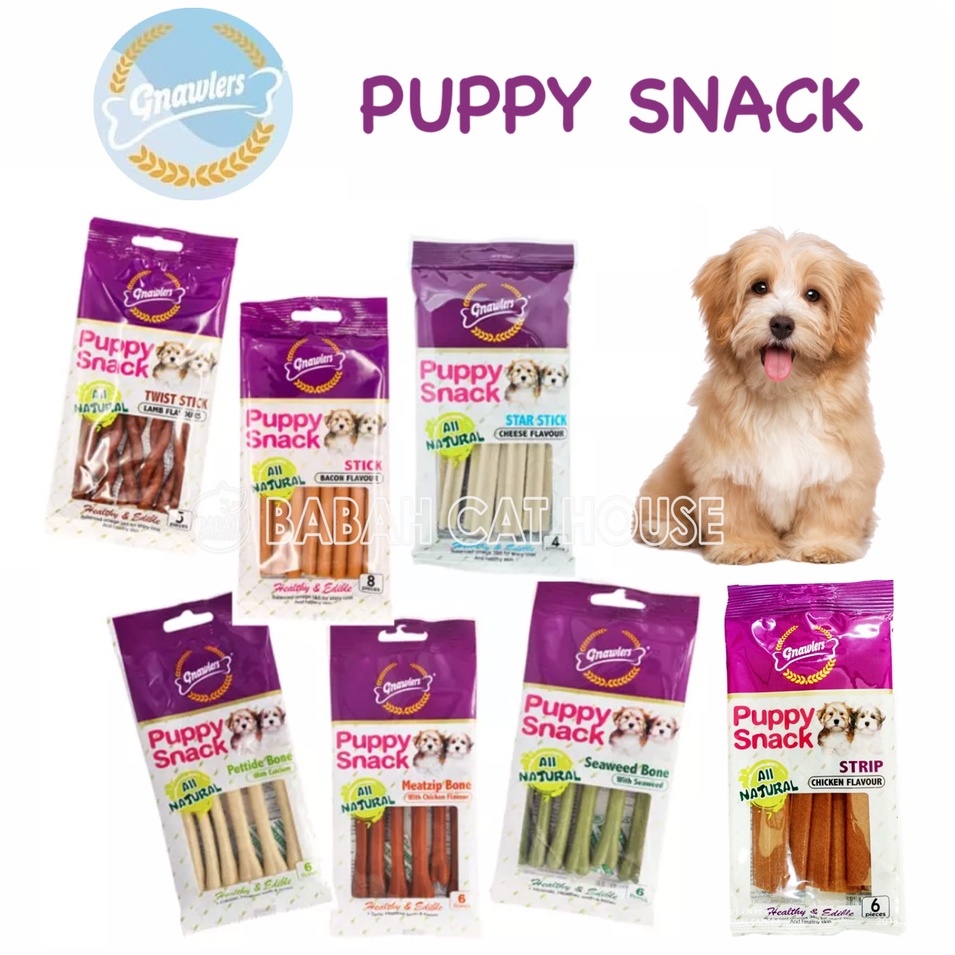 GNAWLERS PUPPY SNACK Untuk Anak Anjing Dog Treat Cemilan Gigitan Murah Biskuit Vitamin Dental Pember