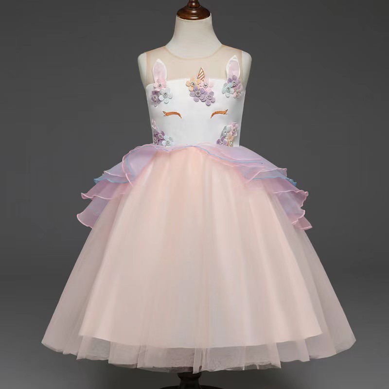 Dress Anak Perempuan import Tutu Unicorn peach 2 3 4 5 tahun Kostum korean Rok kids girl Kado Ulang Tahun Ultah