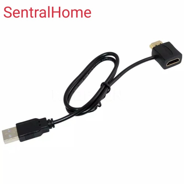 

TERLARIS !!! 50cm Adapter Converter USB 2.0 Male to HDMI Female