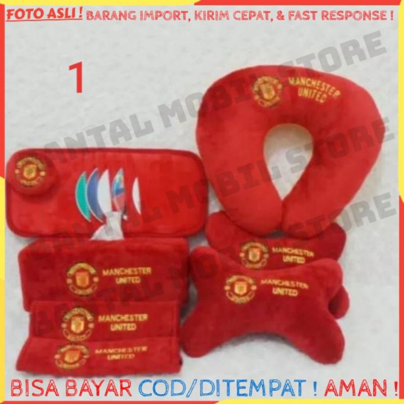 Set bantal headrest sandaran kepala jok kursi tisu tissu tisue tissue safety belt sabuk CD VCD DVD k