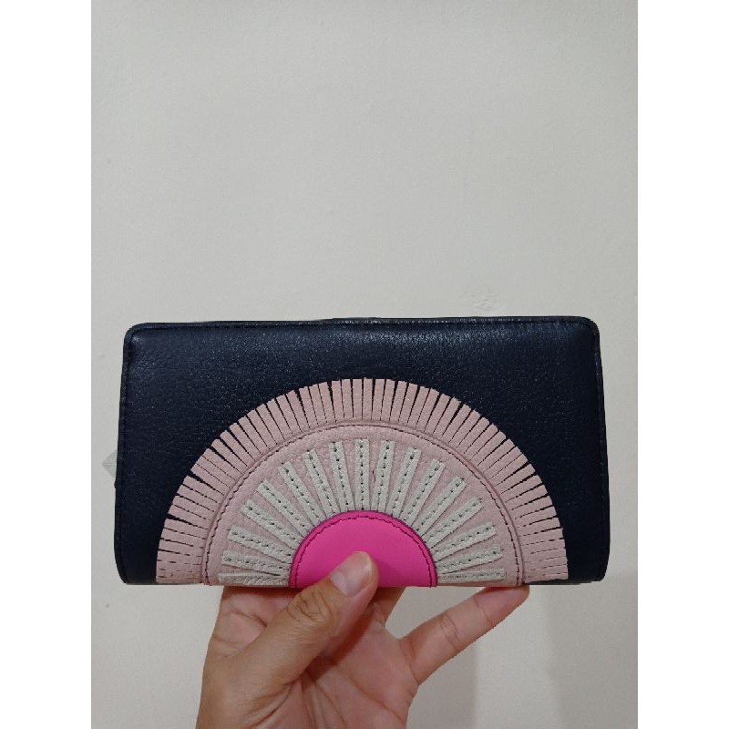 dompet fossil caroline bifold midnight navy rfid