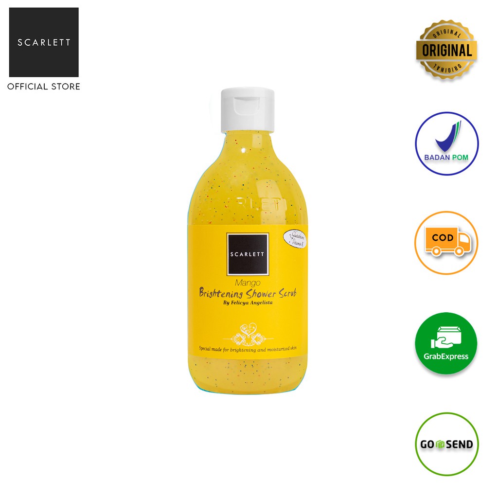 SCARLETT WHITENING SHOWER SCRUB MANGO - SF - PERAWATAN KULIT DAN WAJAH