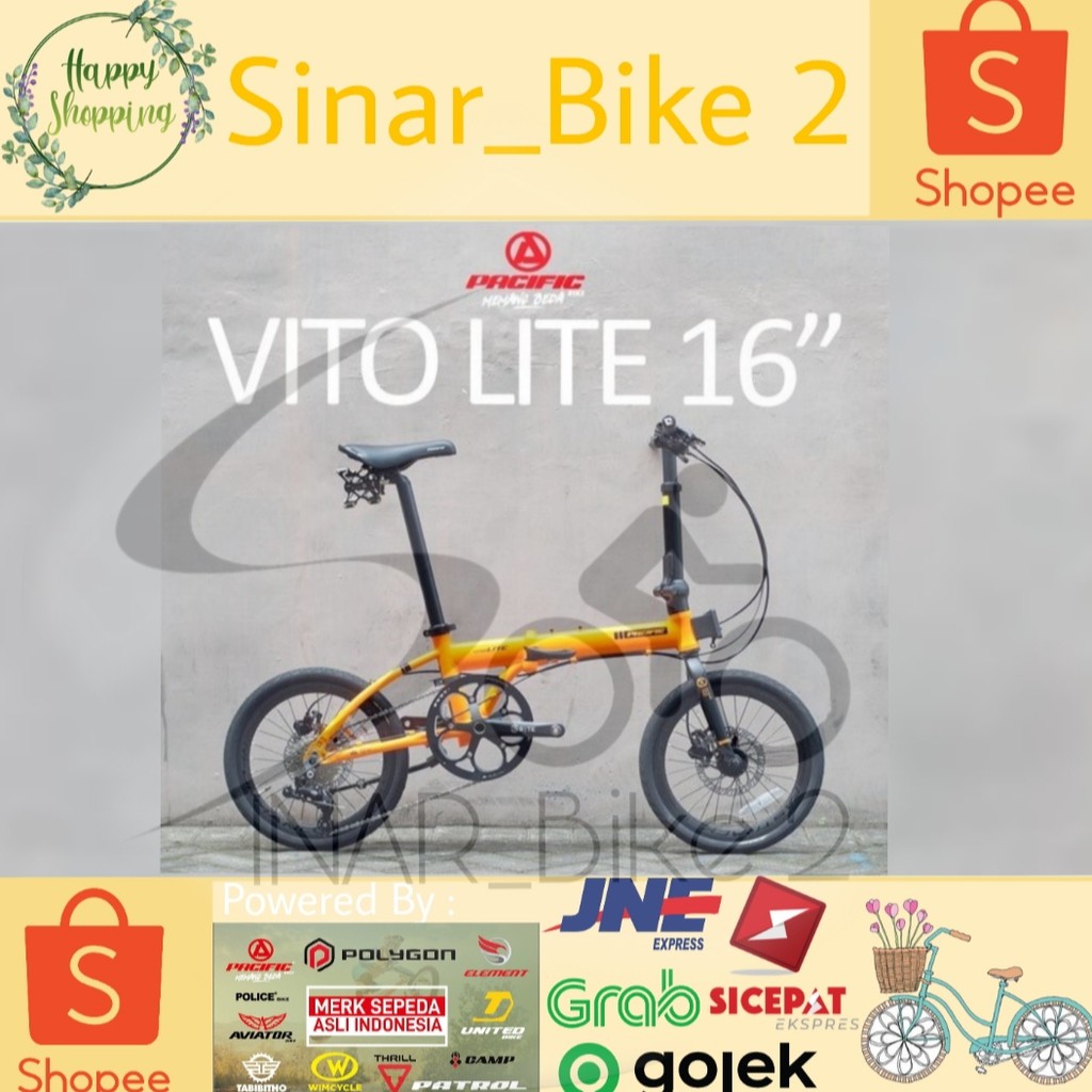 Sepeda Lipat 20Inch Pacific Vito Lite Alloy 12Speed Hidrolik (Gosend/Grab)