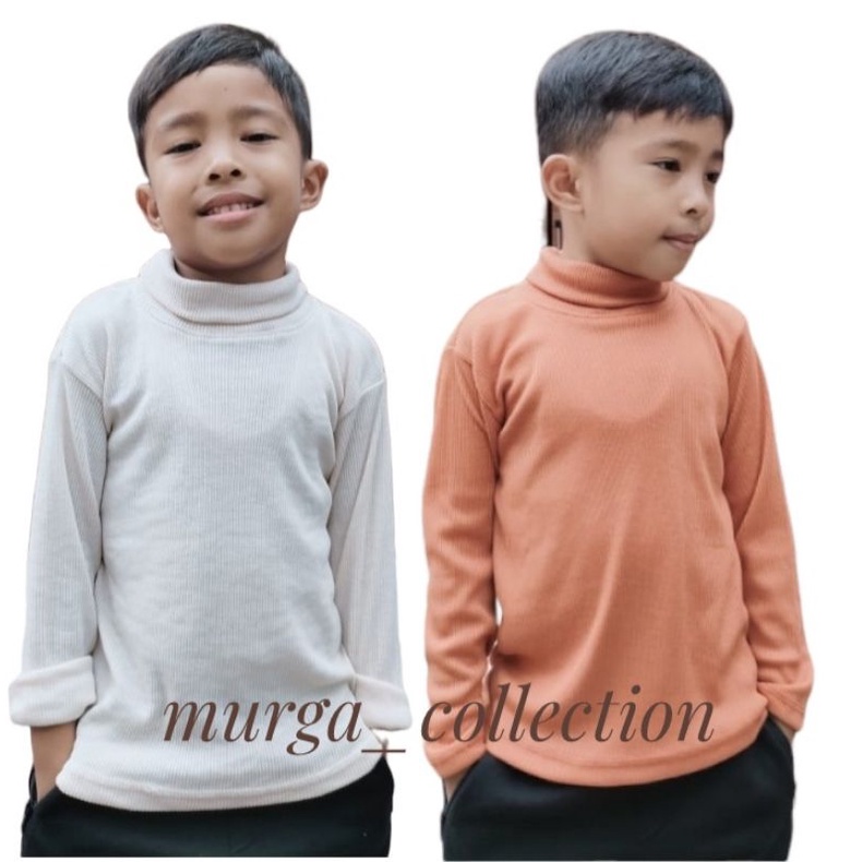 kaos rib turtle neck anak 4-6 tahun,lengan panjang