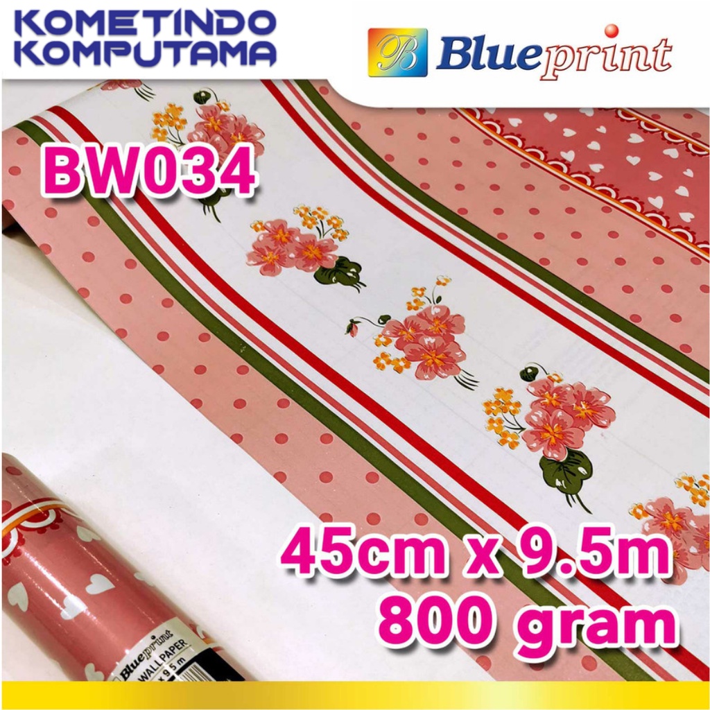 BW034 Wallpaper Sticker Vinyl Dinding BLUEPRINT 45Cm x 9,5M Motif BW034 - Wallpaper Dinding