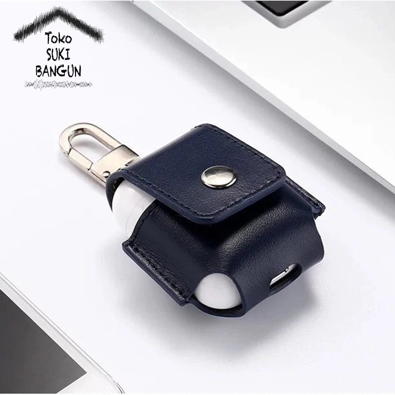 PU Leather Cover Carry Bag Case for Apple Airpods Anti Lost