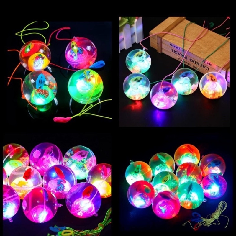 (PREMIUM TEBAL) BOLA KARET LED AIR BOLA BEKEL AIR LAMPU KARAKTER