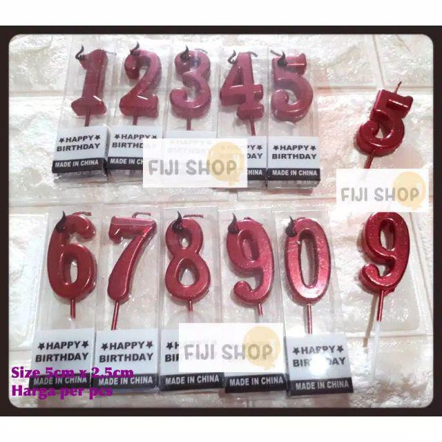 Lilin Ulang Tahun / Lilin Angka Ultah Warna Merah