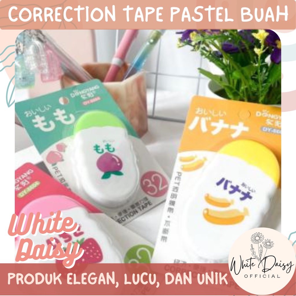 

Correction Tape Pastel Buah Premium Peach Pisang Strawberry - Random