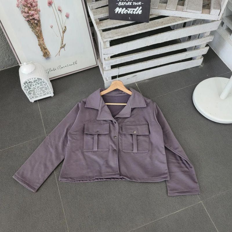 Sandra Crope Sweater Wanita Pleece Tebal XL