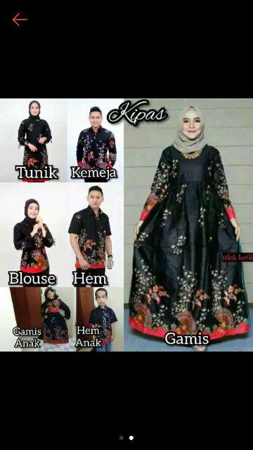 Batik Couple Keluarga Sania Ruffle Ori Ndoro Jowi Dnt Motif Kipas