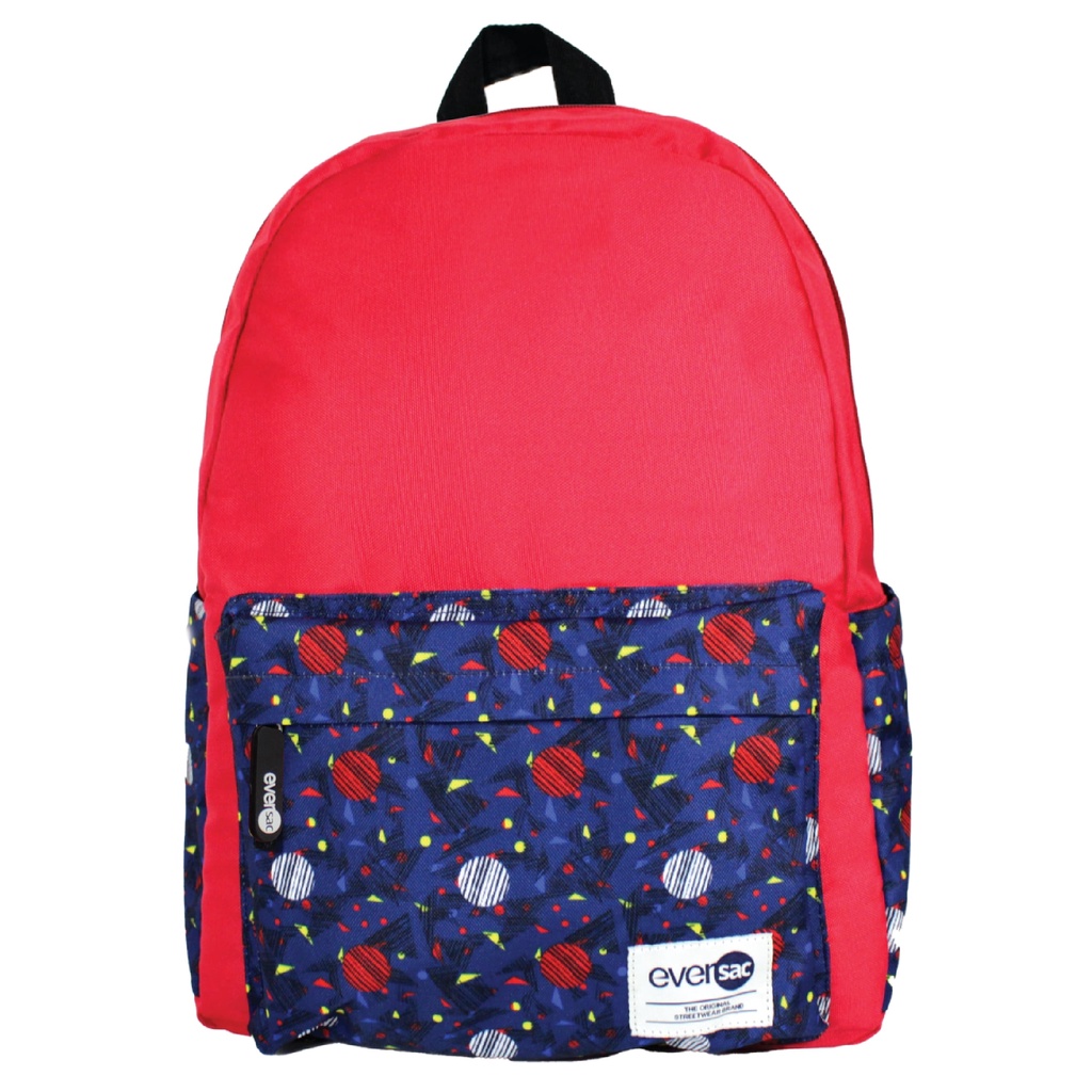 Tas Ransel / Tas Sekolah / Backpack Eversac Red Blue Geomatric