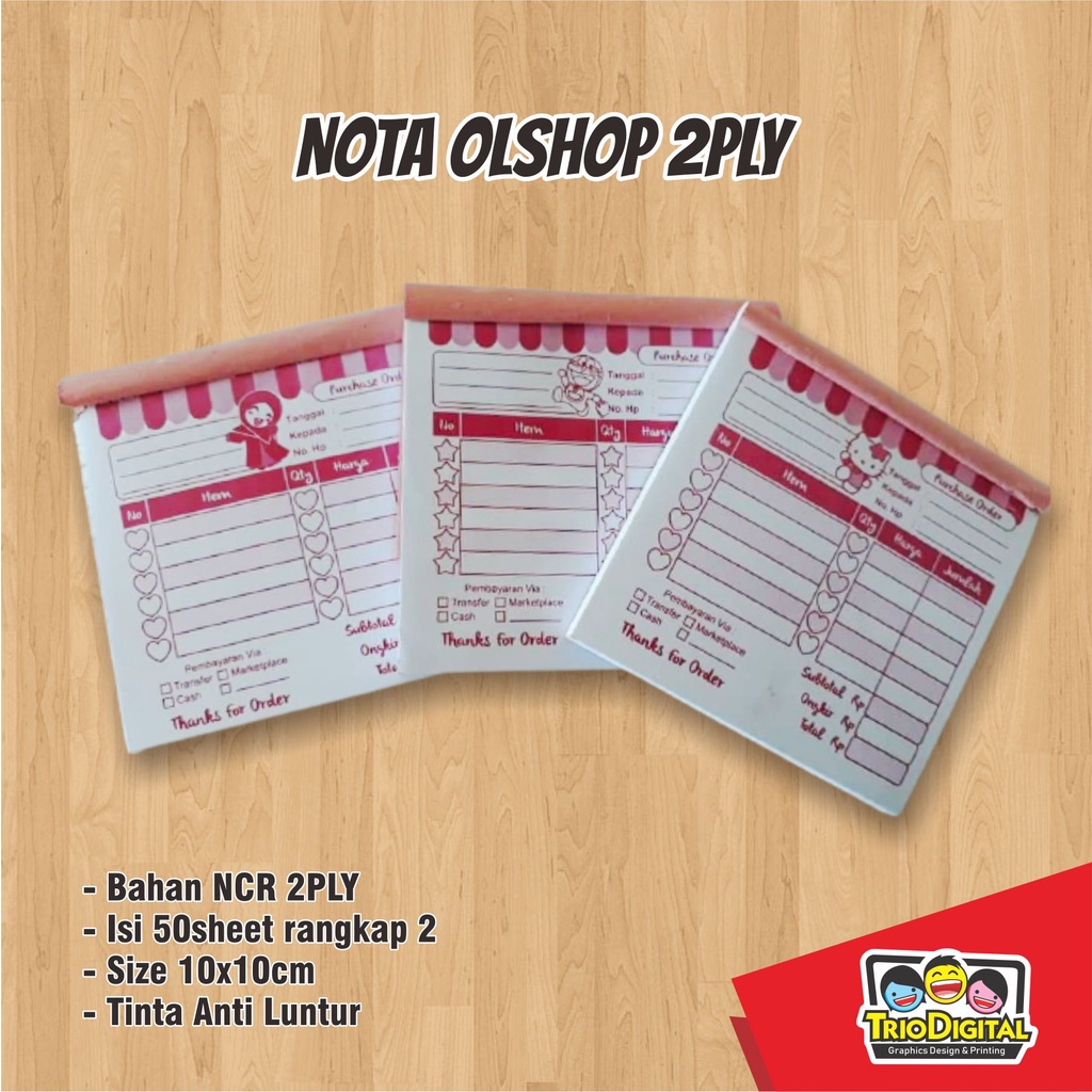 

Nota Olshop karakter 2ply (Rangkap 2)