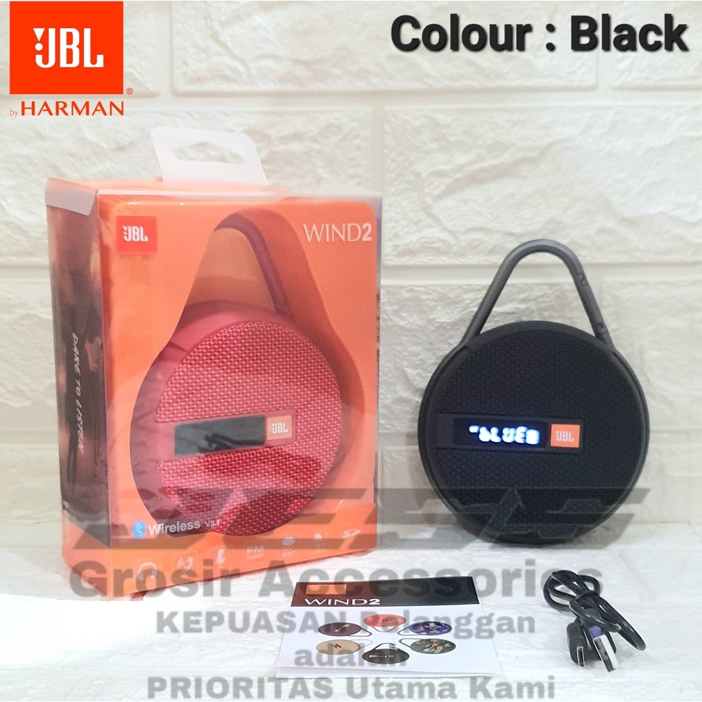 Speaker Bluetooth JBL WIND 2 Wireless Portable Stereo Speker Sepeda Bracket Super Bass