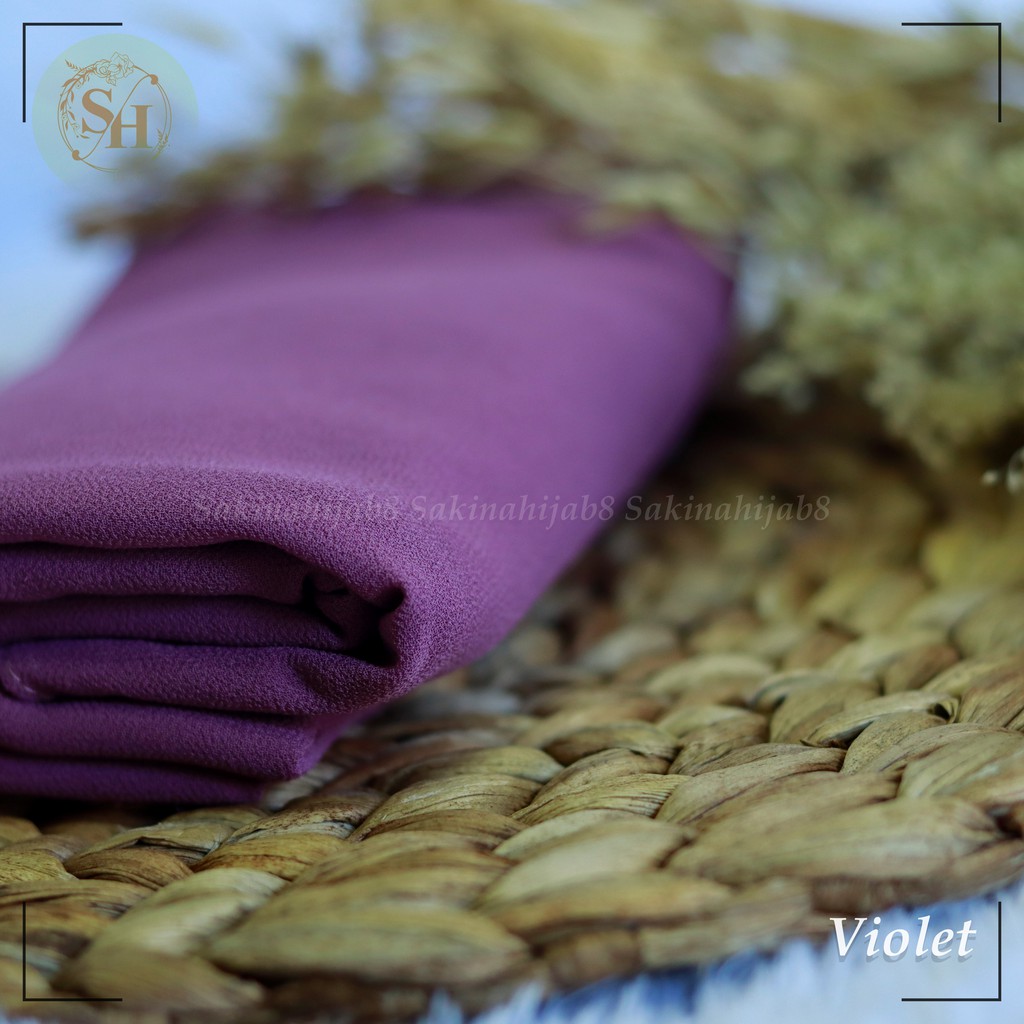 PROMO Pashmina Ceruty Babydoll 200x75 cm jahit tepi CHAPTER1-Violet