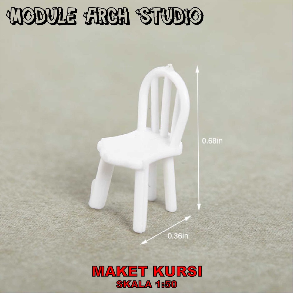 Maket Kursi Plastik Skala 50 - Maket Bangku 1:50 - Miniatur Kursi