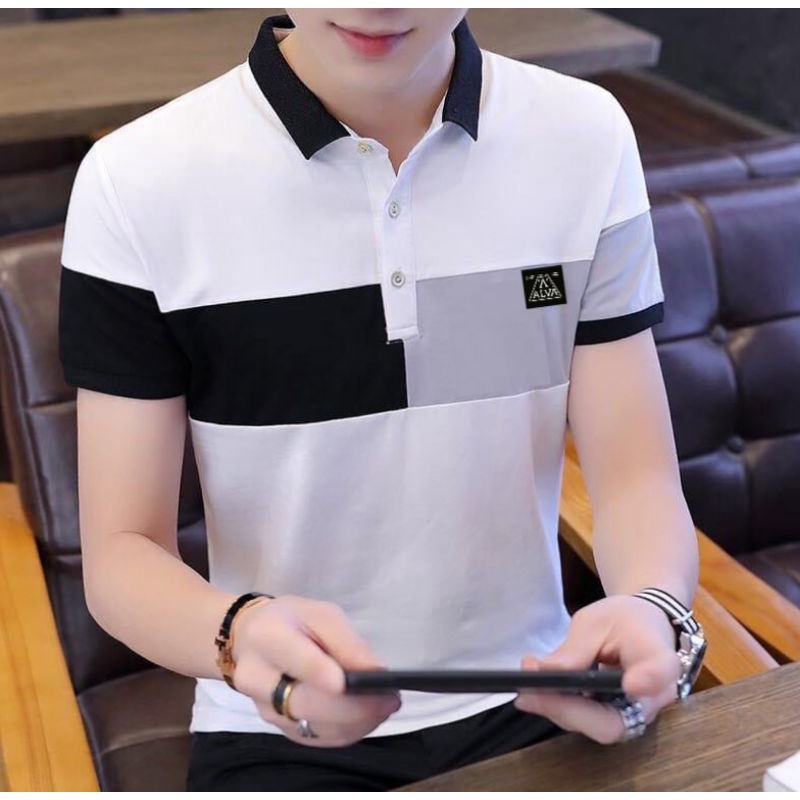 ( New Arrival ) Original Distro Polo Shirt Combinasi Pria kerah Sporty Formal Casual Busines Bandung Alva