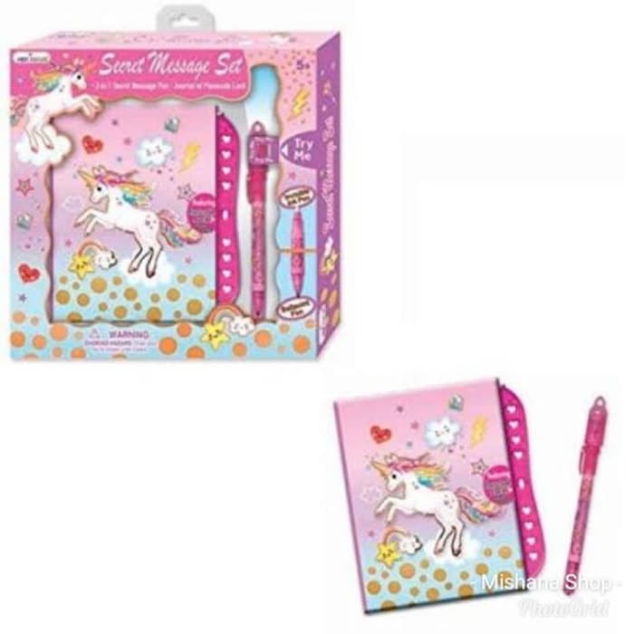 

Murah Buku Diary Anak Secret Message Unicorn & Invisible Ink Pen HOT FOCUS Elegan