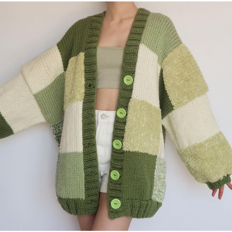 Custom Cardigan Rajut Kotak² (Patchwork Crochet)