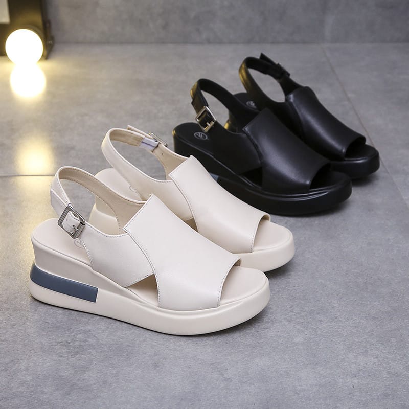 Sepatu Sandal Wanita Tinggi Kekinian Trendy Fashionable Sepatu Sendal Cewek Wedges Wanita Korea Wejes Wanita Import