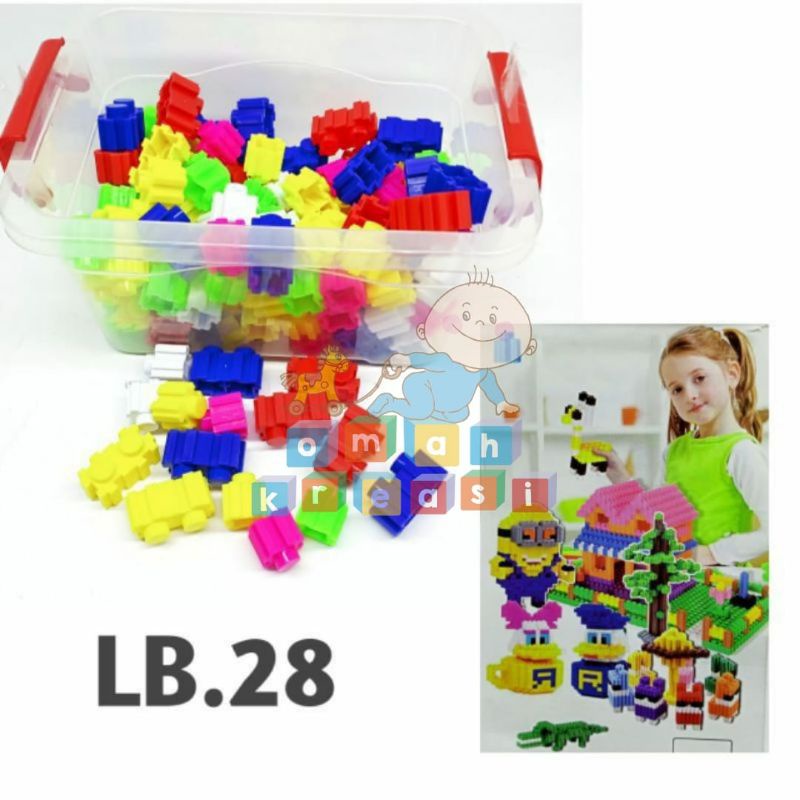 Mainan Edukasi Block LB 4 mainan anak edukasi block isi banyak/ ASSEMBLY BUILDING BLOCKS