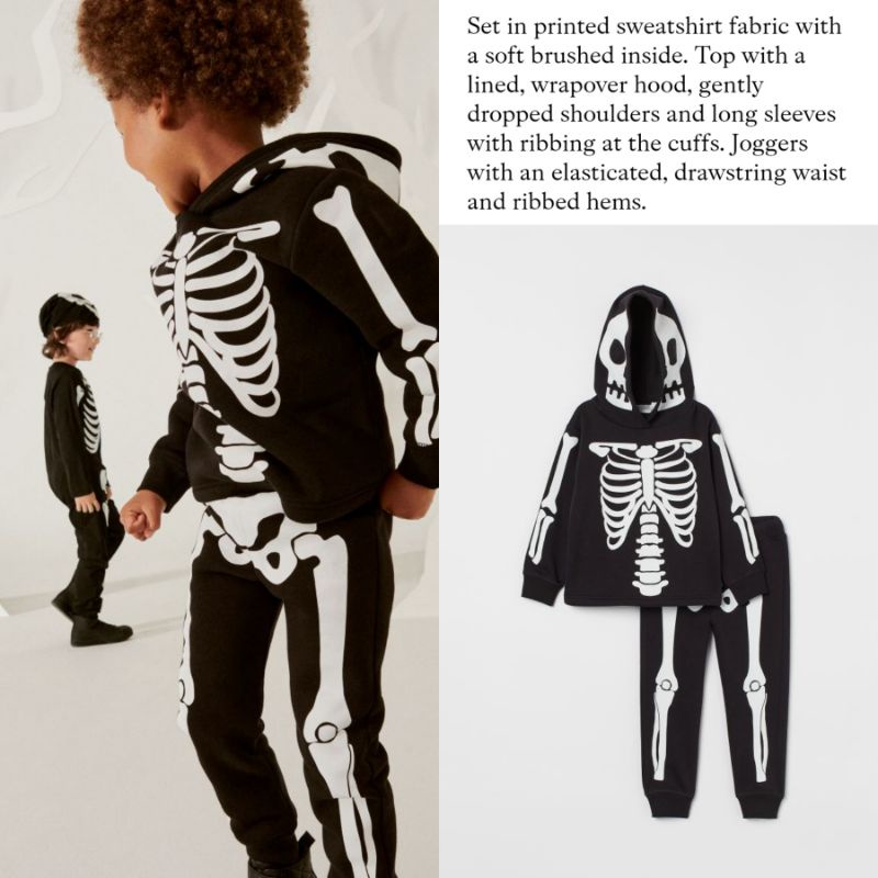 H&M Kids Skeleton Set Anak Sweater Hoodie dan Jogger