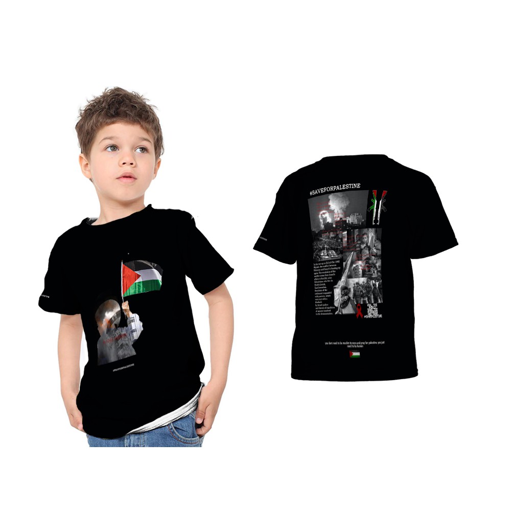 Kaos Anak Baju Palestina Indonesia 01 Free Palestine Gaza Custom Full Print