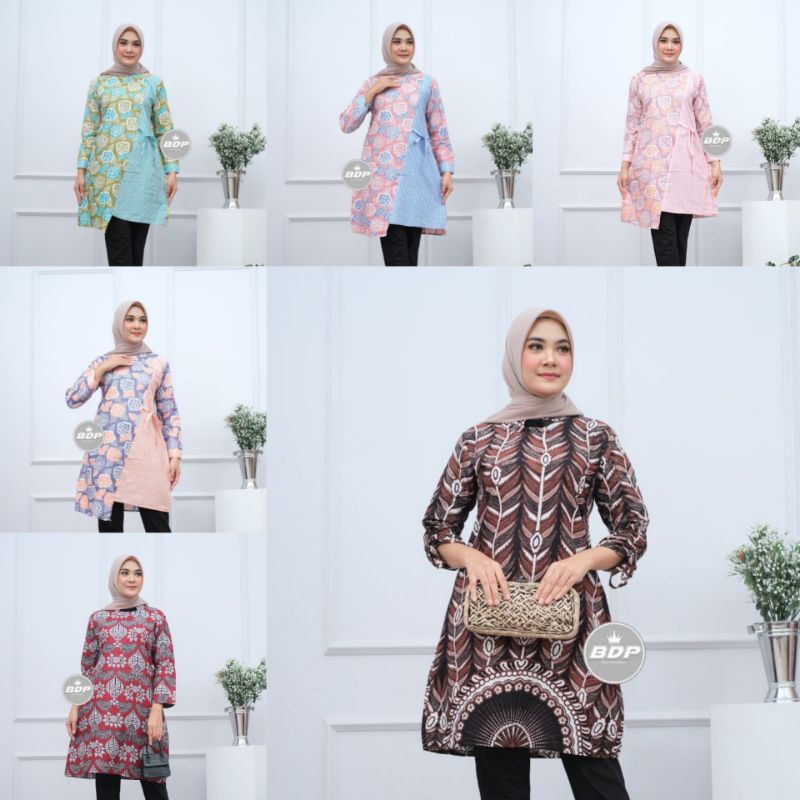 M-L-XL-XXL-XXXL Batik Tunik wanita Terbaru | Tunik Batik Jumbo | Tunik Batik Pekalongan