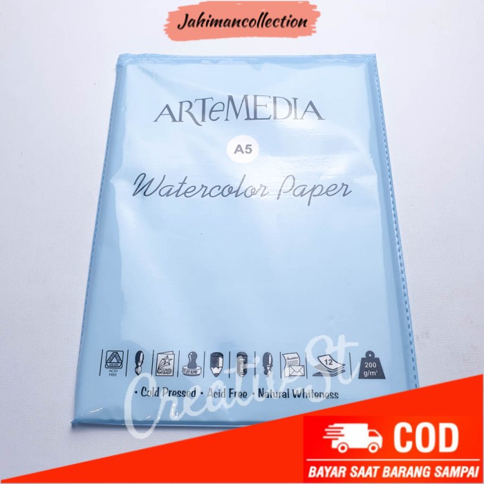 

✨ BISA COD ✨ Artemedia A4 Watercolor Paper 200 GSM (12 Lembar)