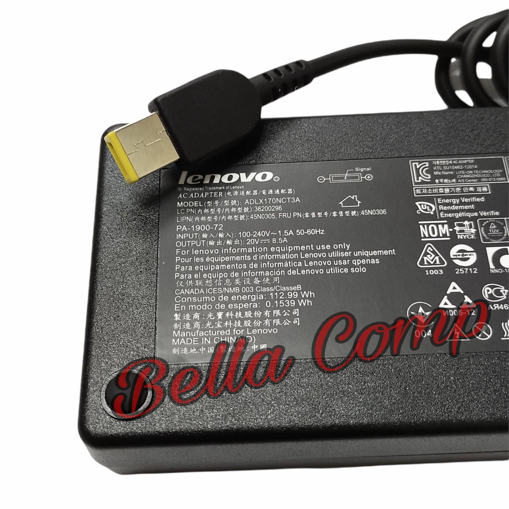 AC Adapter Charger Laptop LENOVO LEGION 5 P15 02DL138 20V 8.5A 170W Compatible Model ADL170SLC3A ADLX170NCT3A ADL170SCC3A ADL170SDC3A