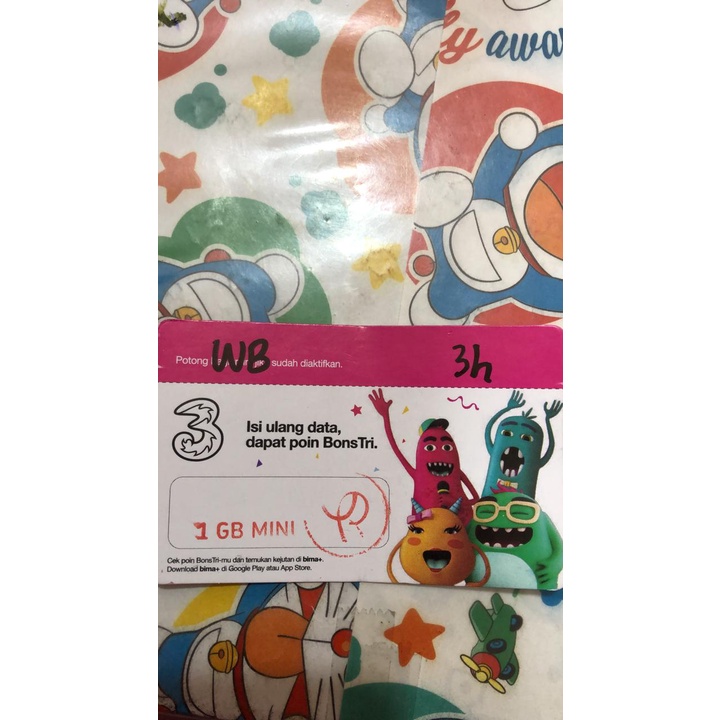 VOUCER KUOTA DATA TRI 1GB 3 HARI