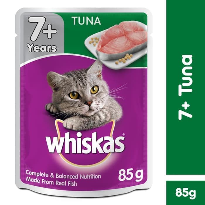 MAKANAN KUCING POUCH WHISKAS TUNA SENIOR 7+ 85gr