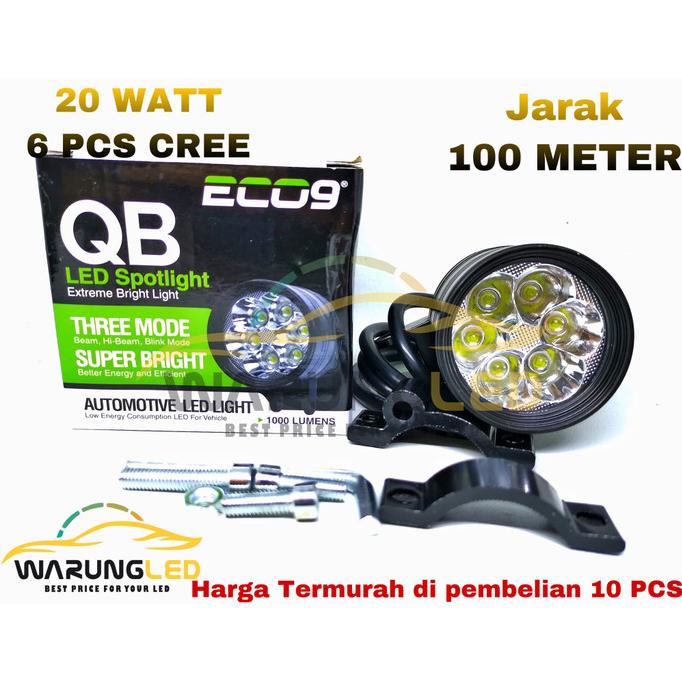 LAMPU SOROT TEMBAK MOTOR LED CREE 6 TITIK BULAT 20 WATT 100 METER ECO WARLED90 Segera Beli