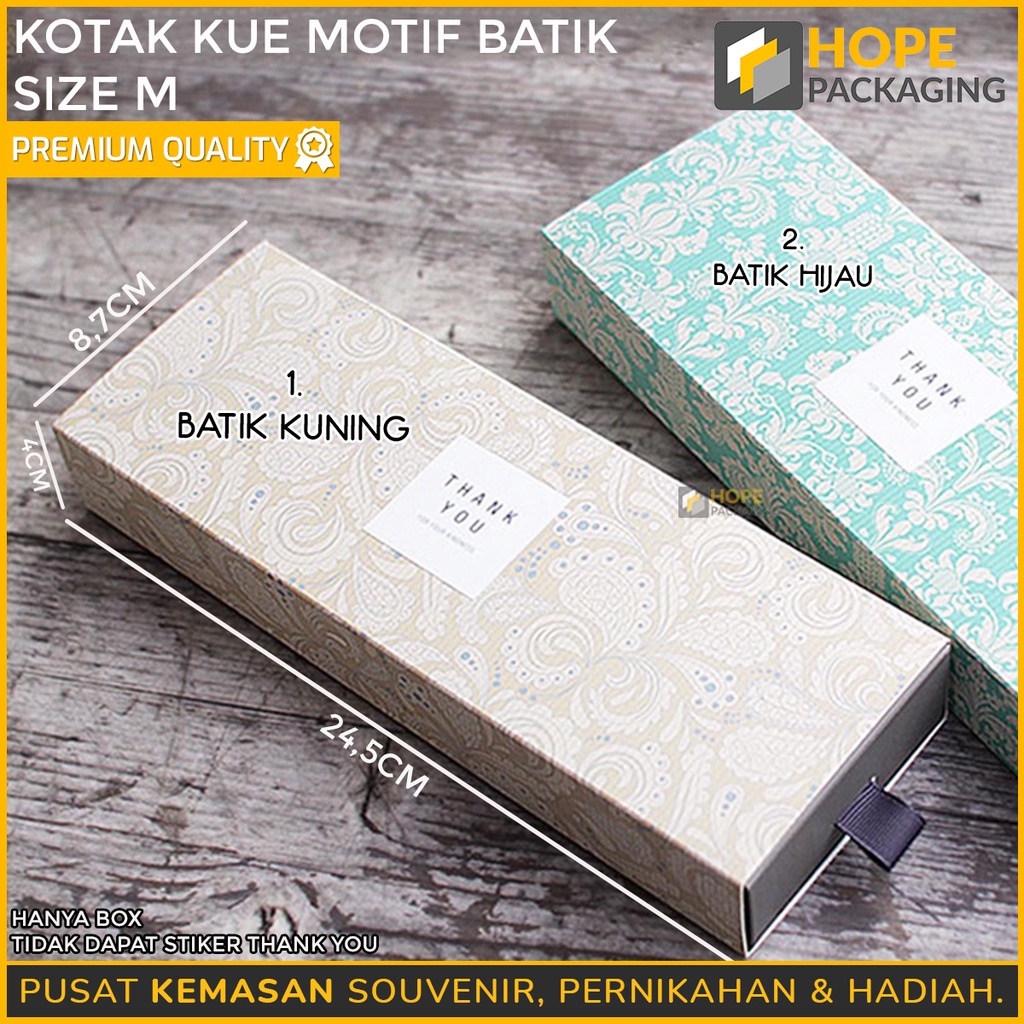 Kotak Kue biskuit Motif Batik S 16.7x8.7x4cm / M  24.5x8.7x4cm Snack box Souvenir kotak dus kemasan hampers motif batik