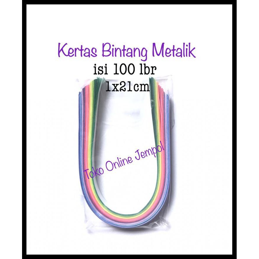 

Isi 100 Metalik Kertas Origami Bintang Star Paper Quilling Atk1232Bt