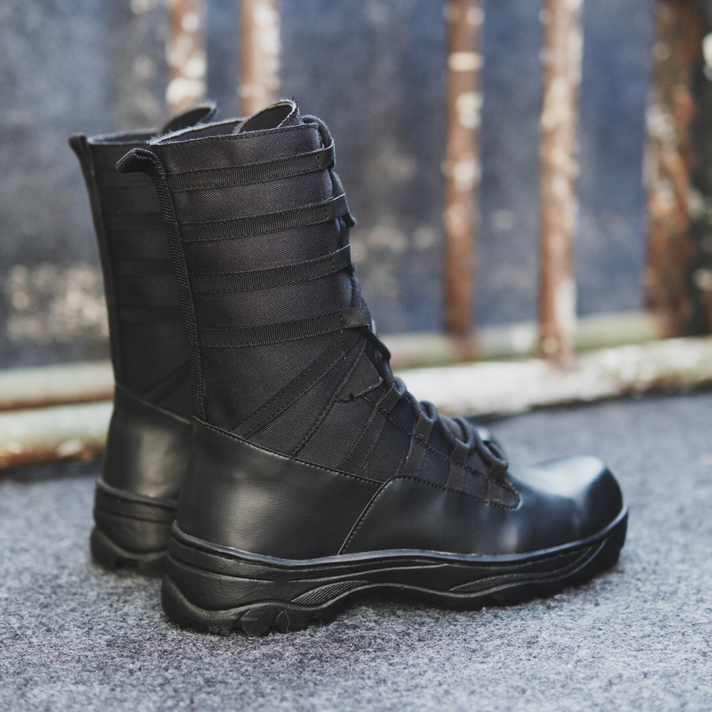 Sepatu Safety Boots Pria Black Force Owl/ Sepatu Kerja Lapangan Ujung Besi /Security/Work Proyek