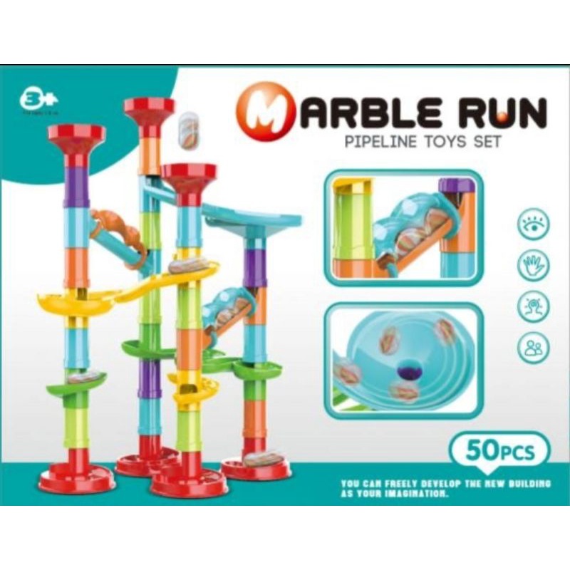 Jual Mainan Anak Track Marble Run Pipeline Toys Set 50 Pcs Puzzle 8033 ...