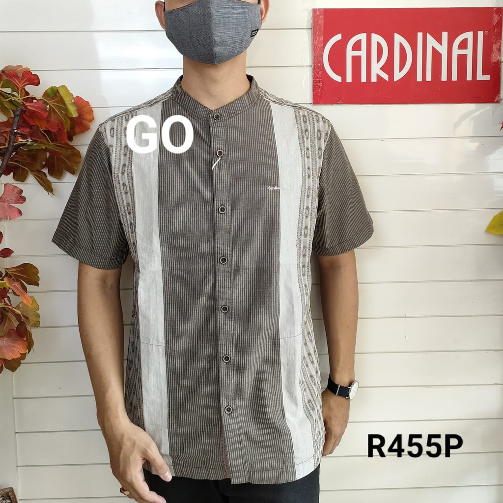 gof M-L CARDINAL KEMEJA KOKO Taqwa Pakaian Pria Original Baju Muslim Salur Lengan Pendek TCQ