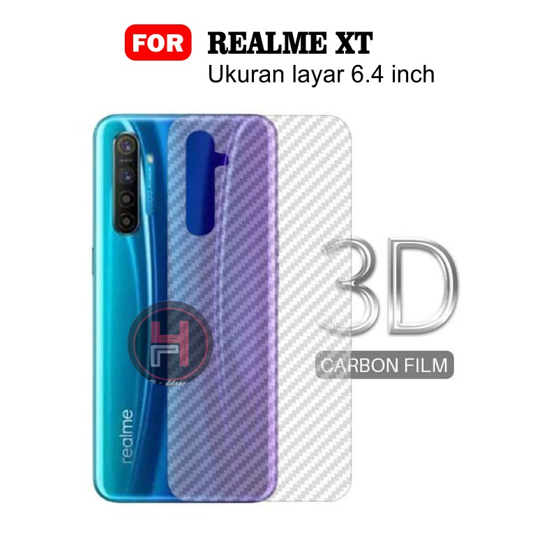 Carbon Garskin for Realme XT Premium 3D Carbon Back Skin Anti Gores Belakang