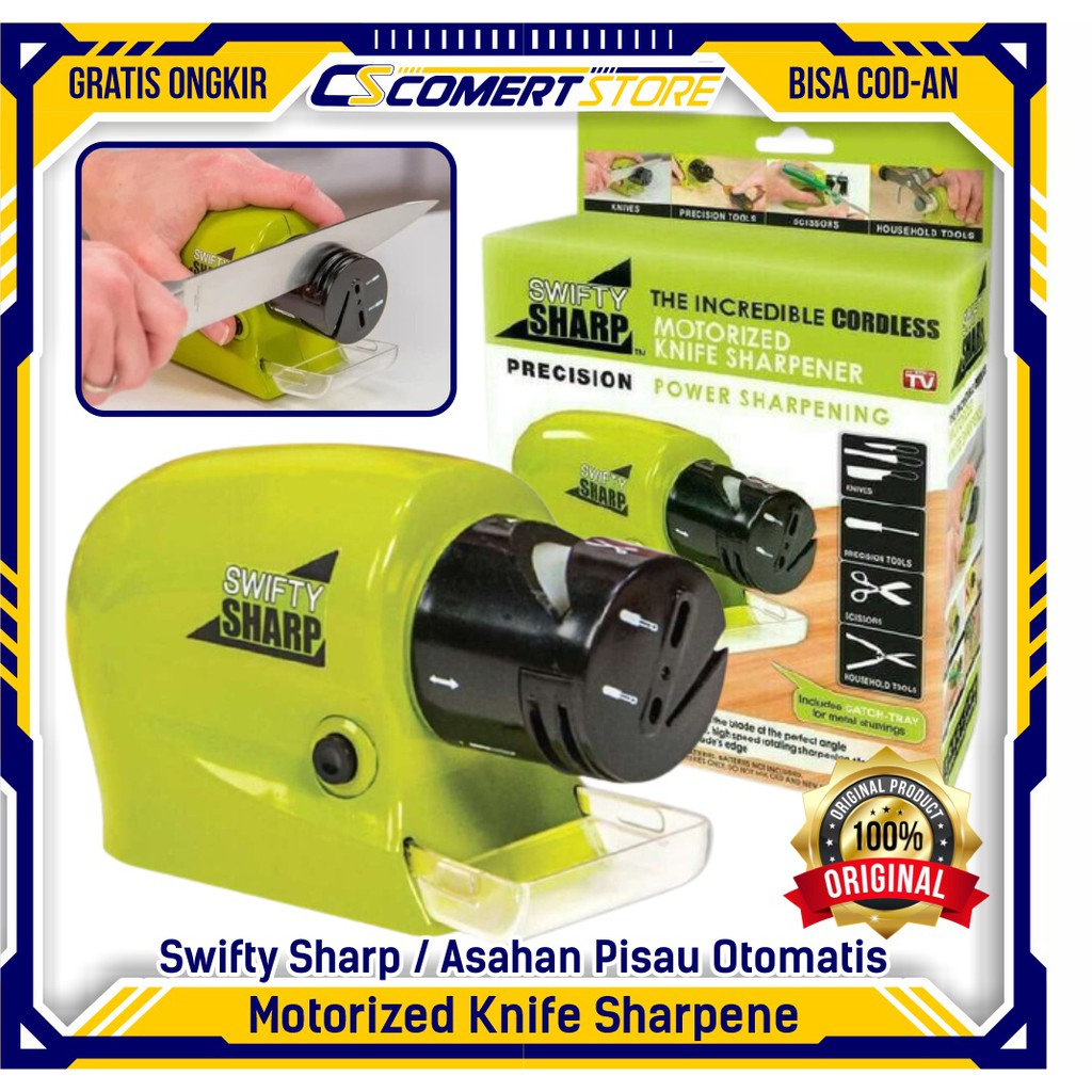 Pengasah Pisau Otomatis | Asahan Pisau Swifty Sharp | Motorized Knife Sharpener Original