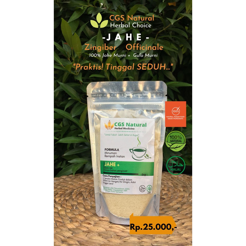 

Herbal Choice Zingiber Officinale.Powder 100g - MInuman Seduh kemasan Pouch Travel