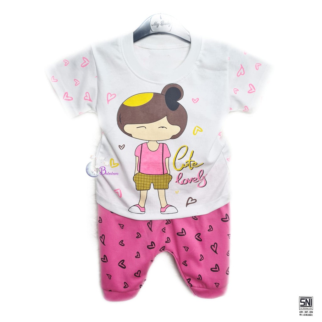 BAJU BAYI ECER BOBOBAM CASUAL KASUAL CUTE CEWE PEREMPUAN SETELAN ANAK HARGA GROSIR