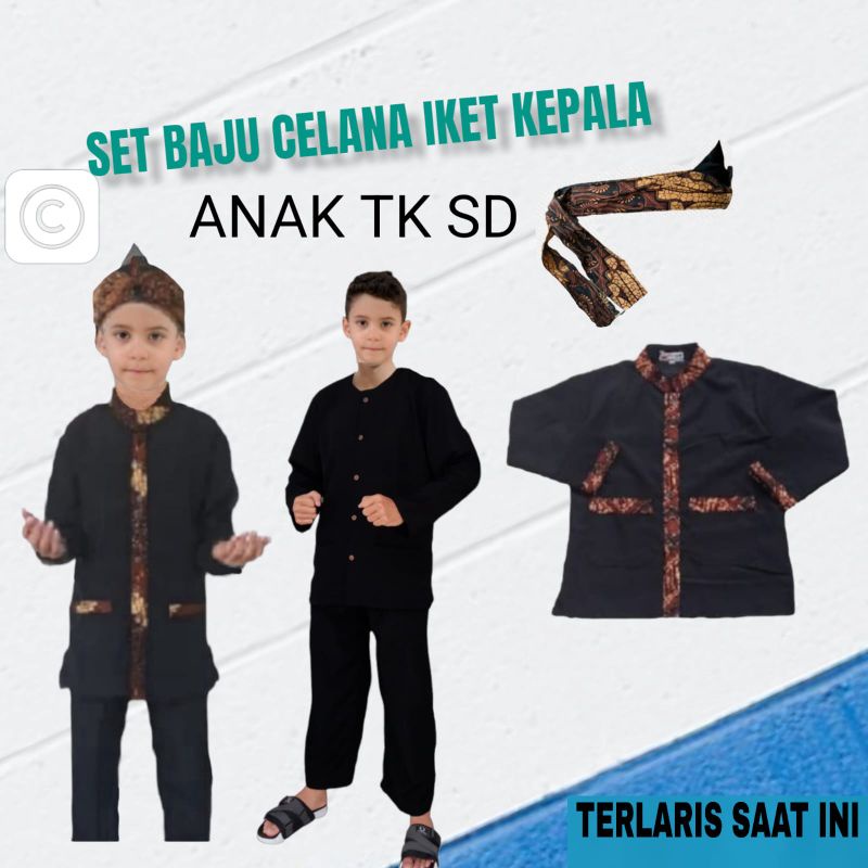 setelan baju pangsi anak usia 3 sampai 12 tahun premium