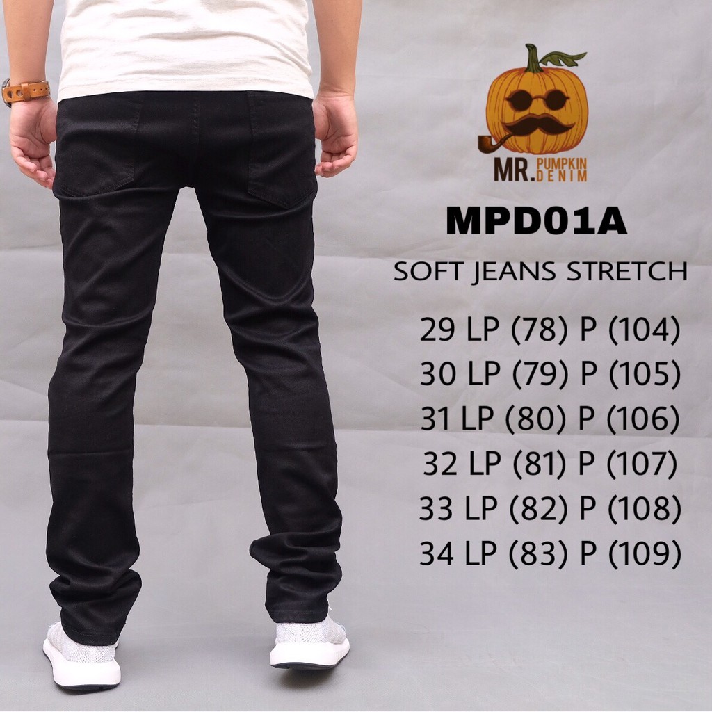 Celana Jeans Hitam (Soft Jeans Stretch) Mr Pumpkin Denim