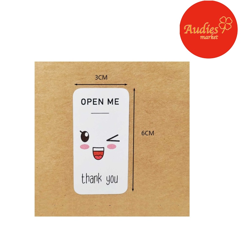 AUDIES MARKET - STIKER STICKER LABEL THANK YOU / HANDMADE / OPEN ME / STIKER ROLL